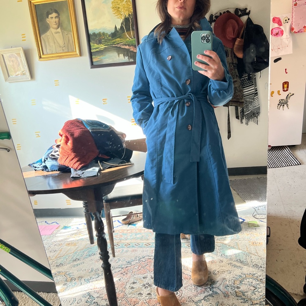 VTG Blue trench with detachable hood